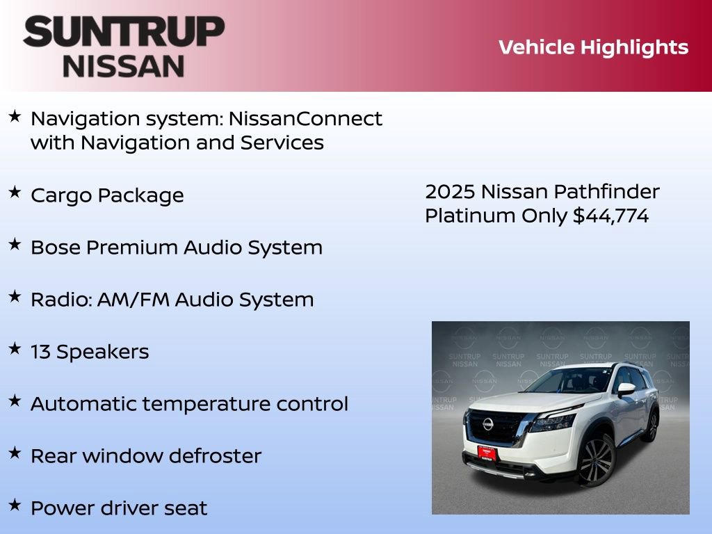 New 2025 Nissan Pathfinder Platinum w/ Cargo Package image 8