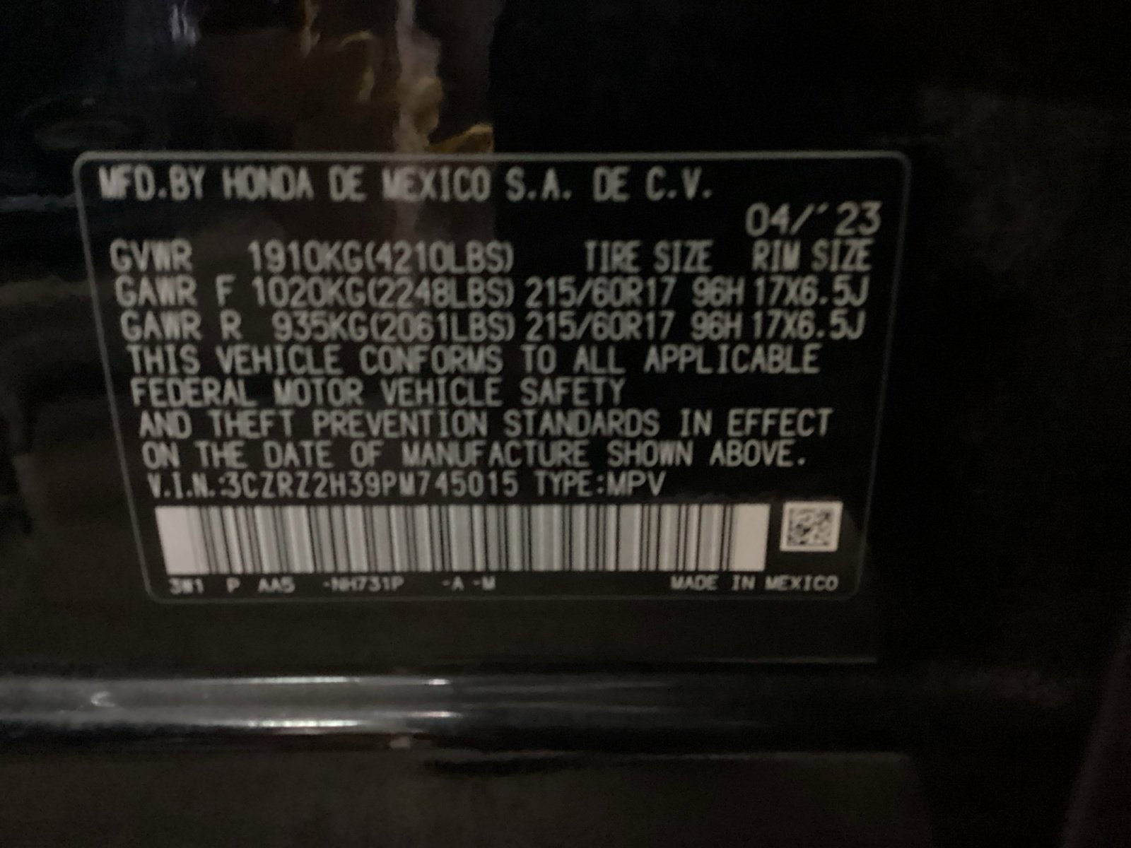 Used 2023 Honda HR-V LX image 16