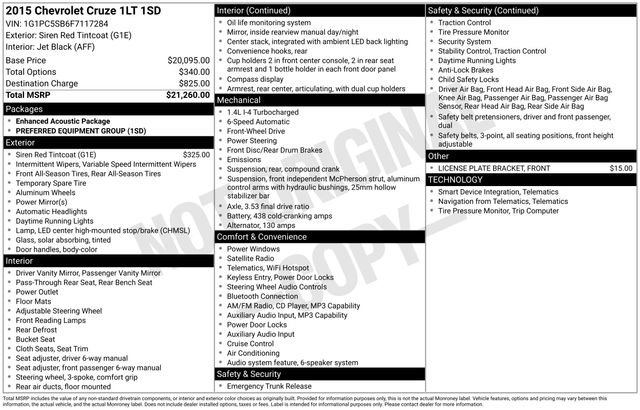 Used 2015 Chevrolet Cruze LT FWD image 5