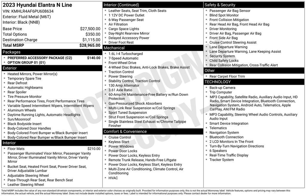 Used 2023 Hyundai Elantra N Line w/ Preferred Accessory Package FWD image 3