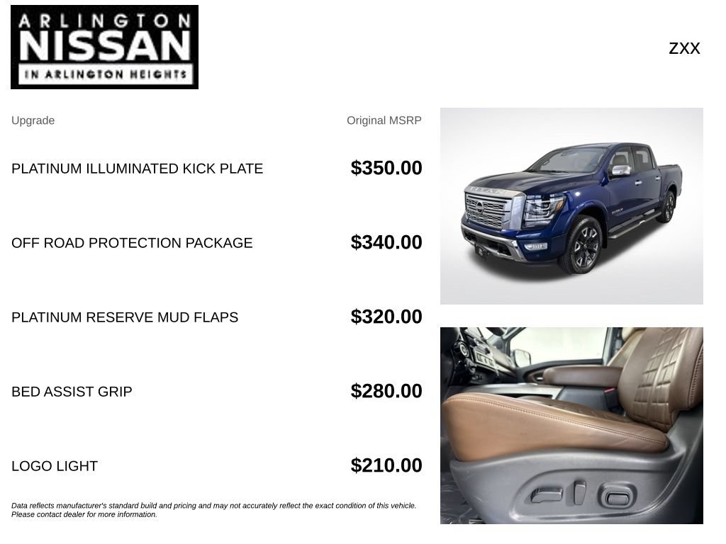 Certified 2023 Nissan Titan Platinum Reserve w/ Off Road Protection Package AWD/4WD image 4