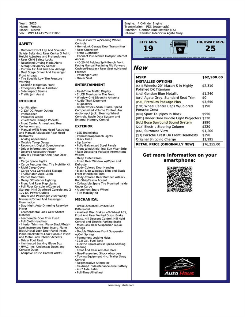 Used 2025 Porsche Macan w/ Premium Package Plus AWD/4WD image 42