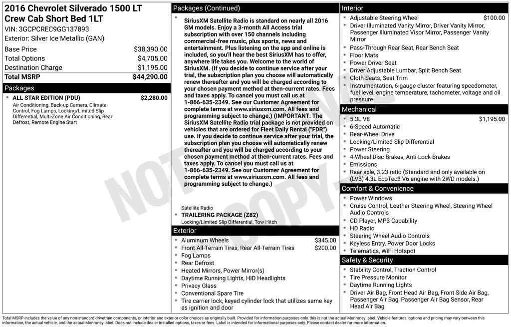 Used 2016 Chevrolet Silverado 1500 LT w/ All Star Edition image 2