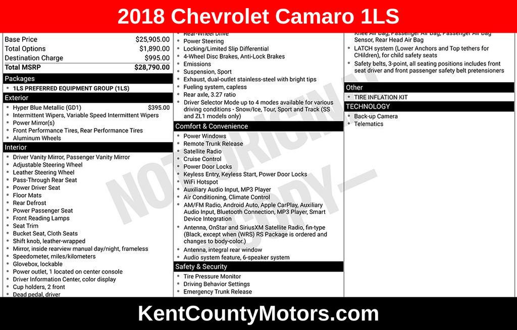 Used 2018 Chevrolet Camaro LS