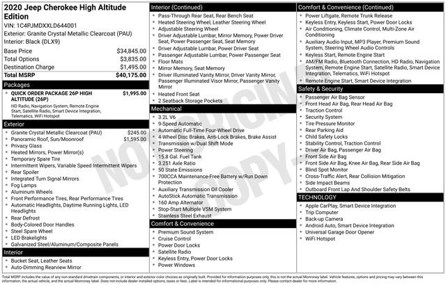 Used 2020 Jeep Cherokee High Altitude AWD/4WD image 6