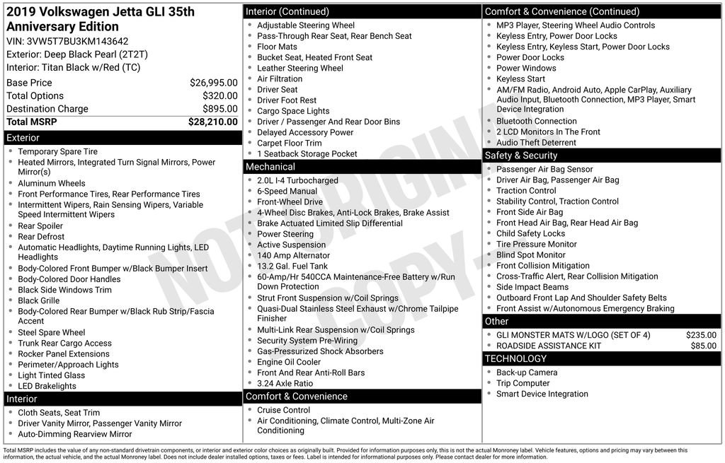 Used 2019 Volkswagen Jetta GLI image 36