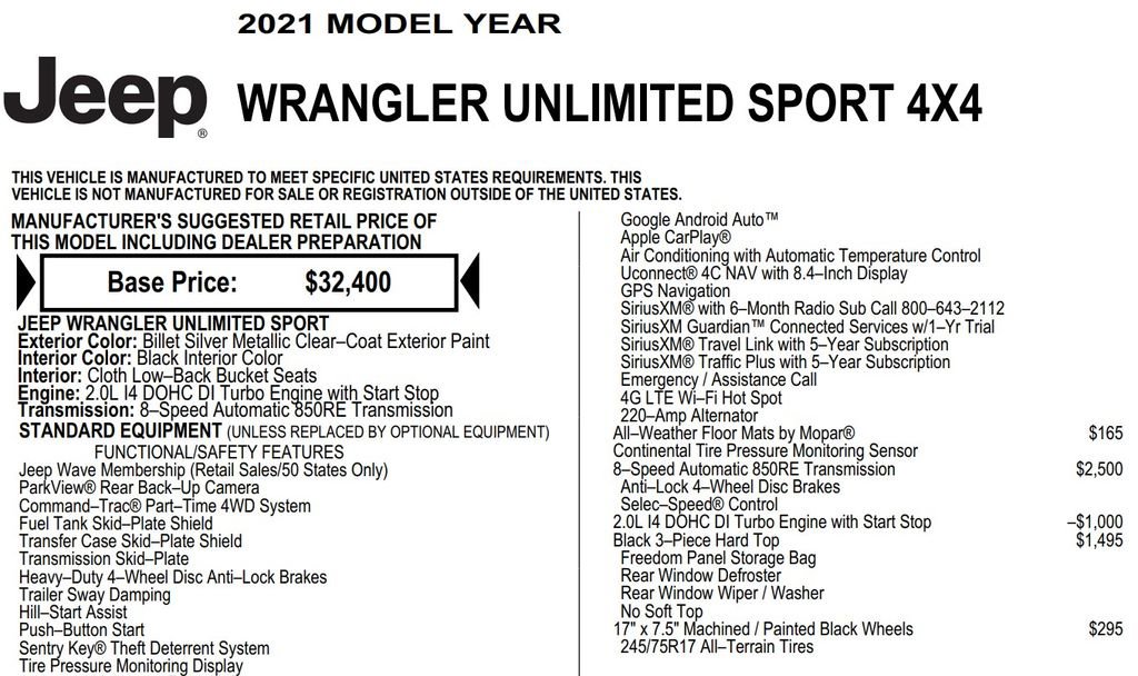 Used 2021 Jeep Wrangler Unlimited Sport AWD/4WD image 18