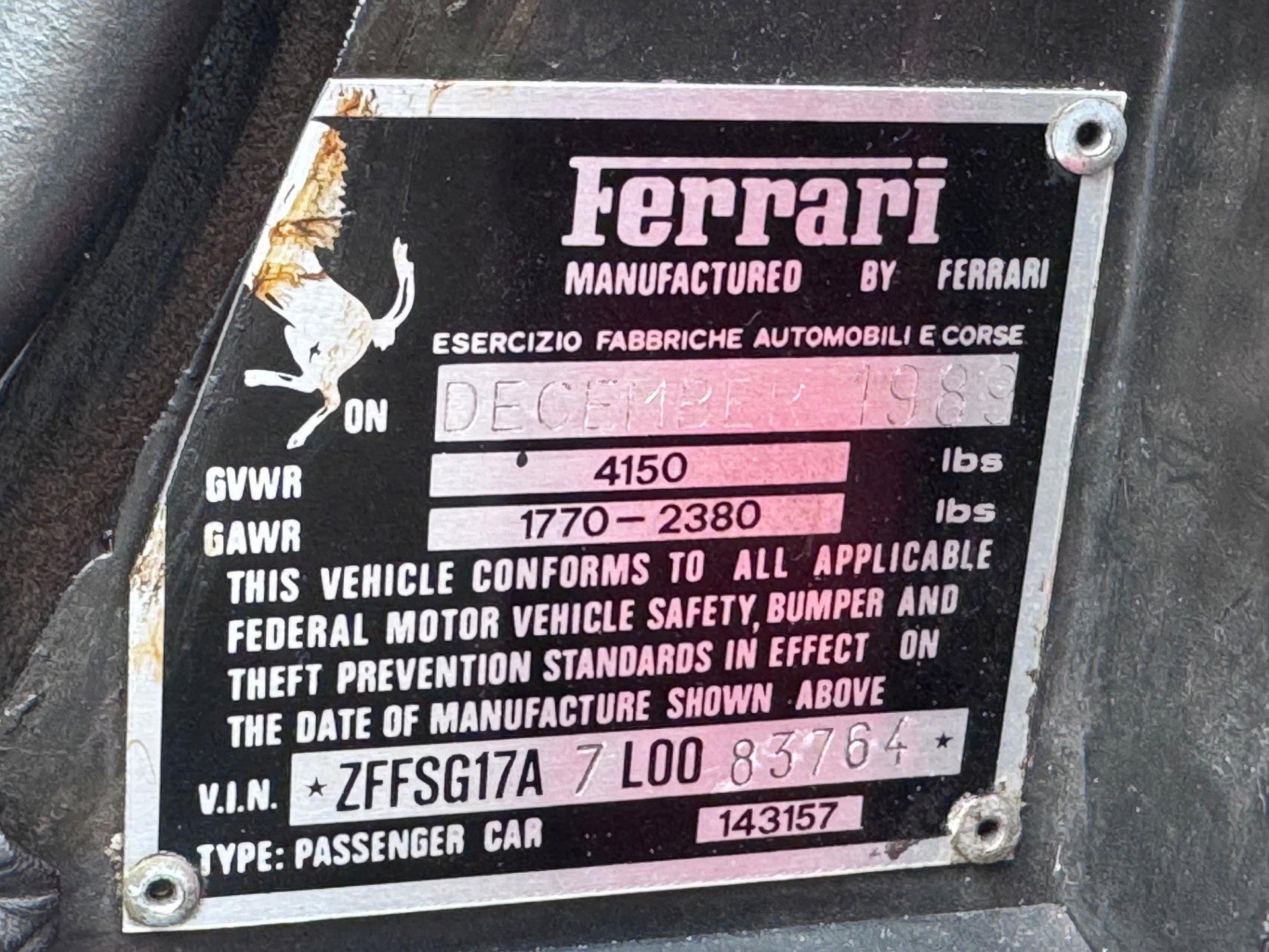 Used 1990 Ferrari Testarossa RWD image 39