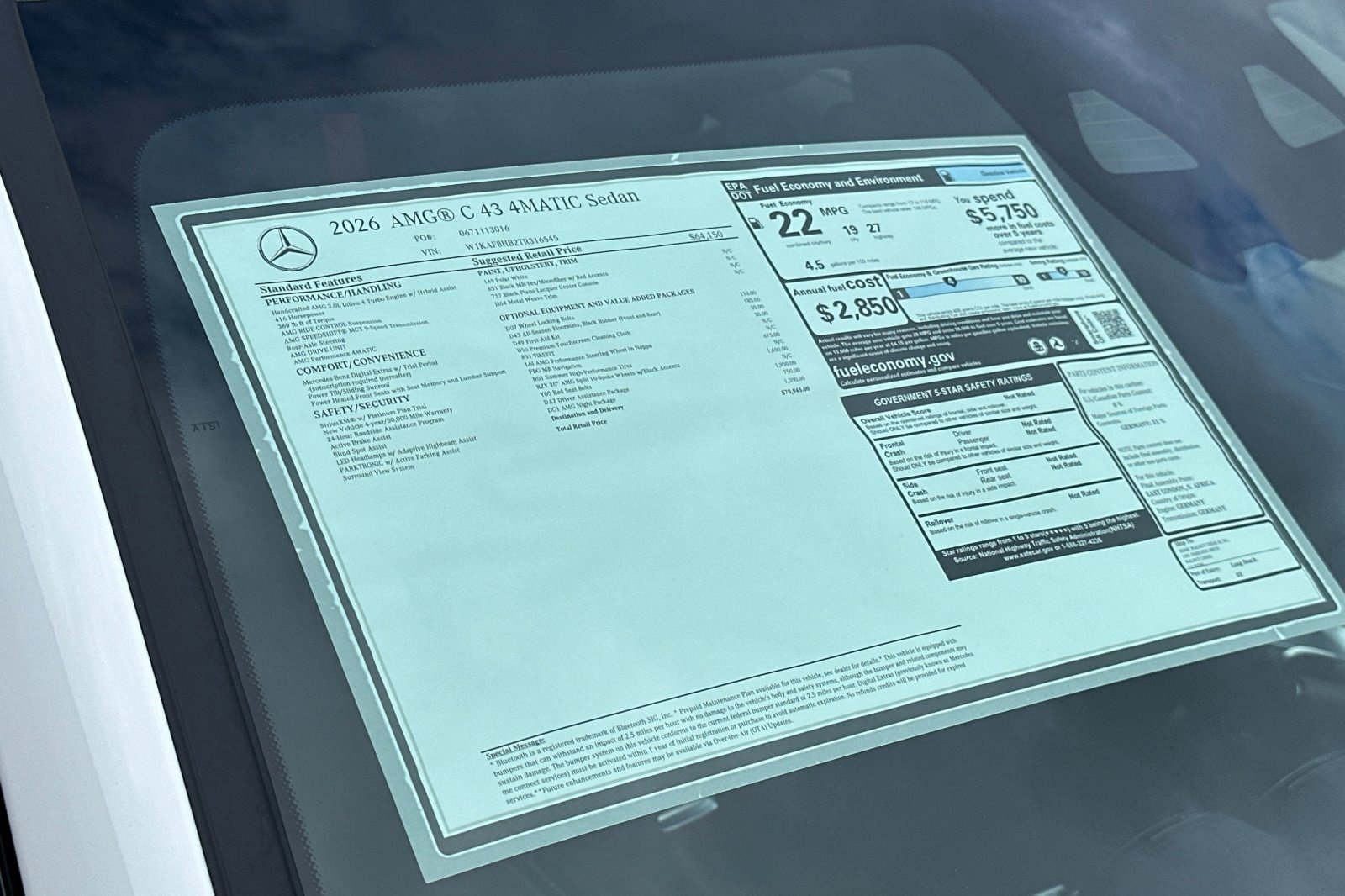 New 2026 Mercedes-Benz C 43 AMG 4MATIC Sedan image 29