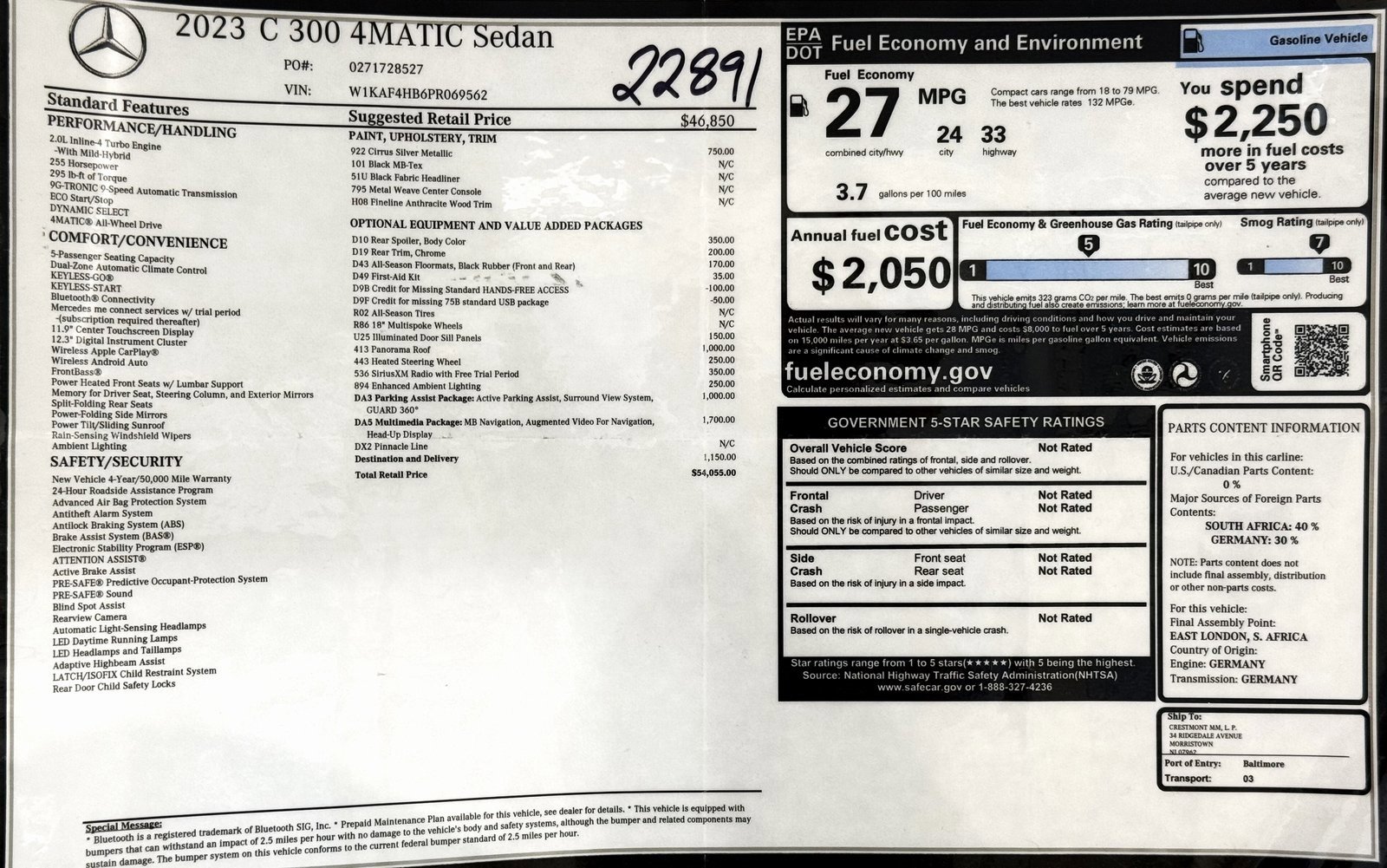 Used 2023 Mercedes-Benz C 300 4MATIC Sedan image 2