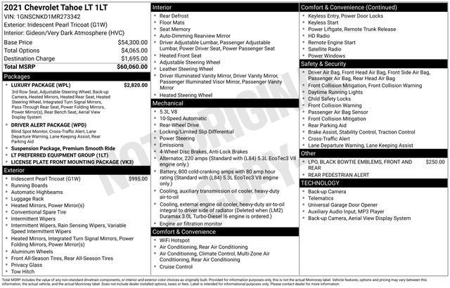 Used 2021 Chevrolet Tahoe LT w/ Luxury Package image 2