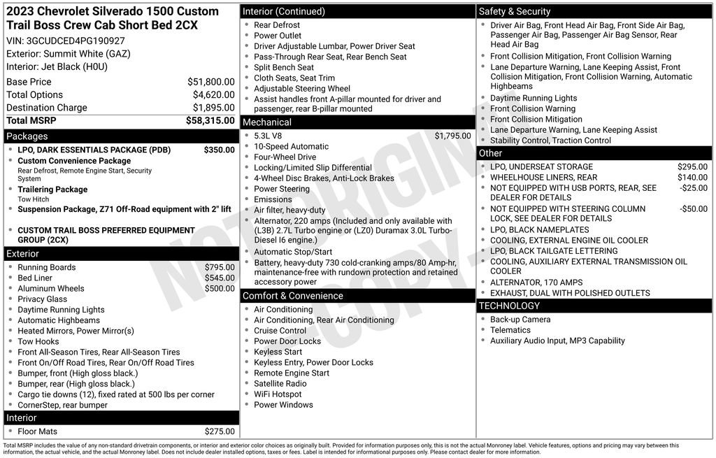 Certified 2023 Chevrolet Silverado 1500 Custom Trail Boss w/ LPO, Dark Essentials Package AWD/4WD image 5