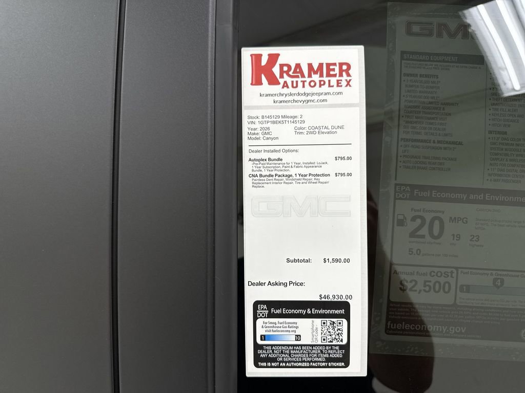 New 2026 GMC Canyon Elevation w/ Convenience Package image 35
