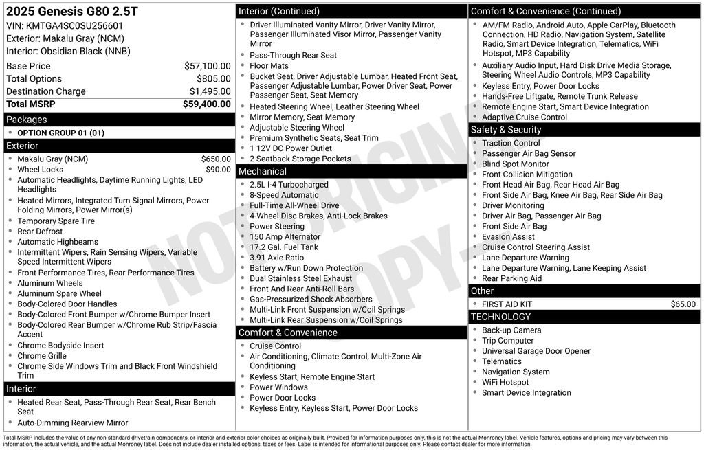 Used 2025 Genesis G80 2.5T image 3