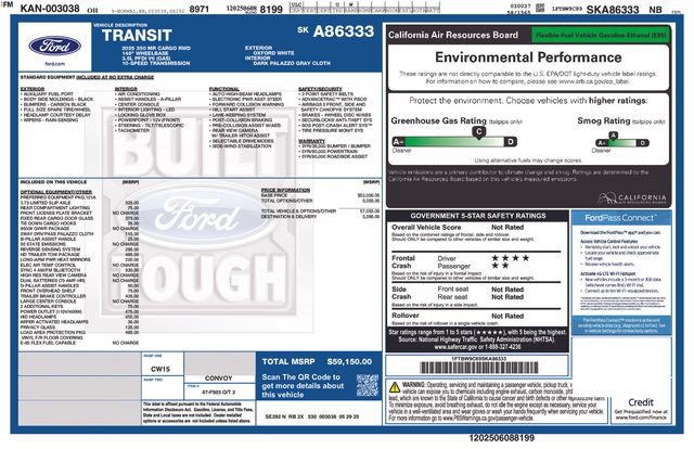 New 2025 Ford Transit 350 148 Medium Roof w/ Load Area Protection Package