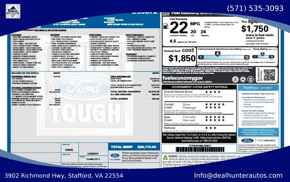 Used 2021 Ford Ranger XLT w/ Equipment Group 301A Mid AWD/4WD image 2