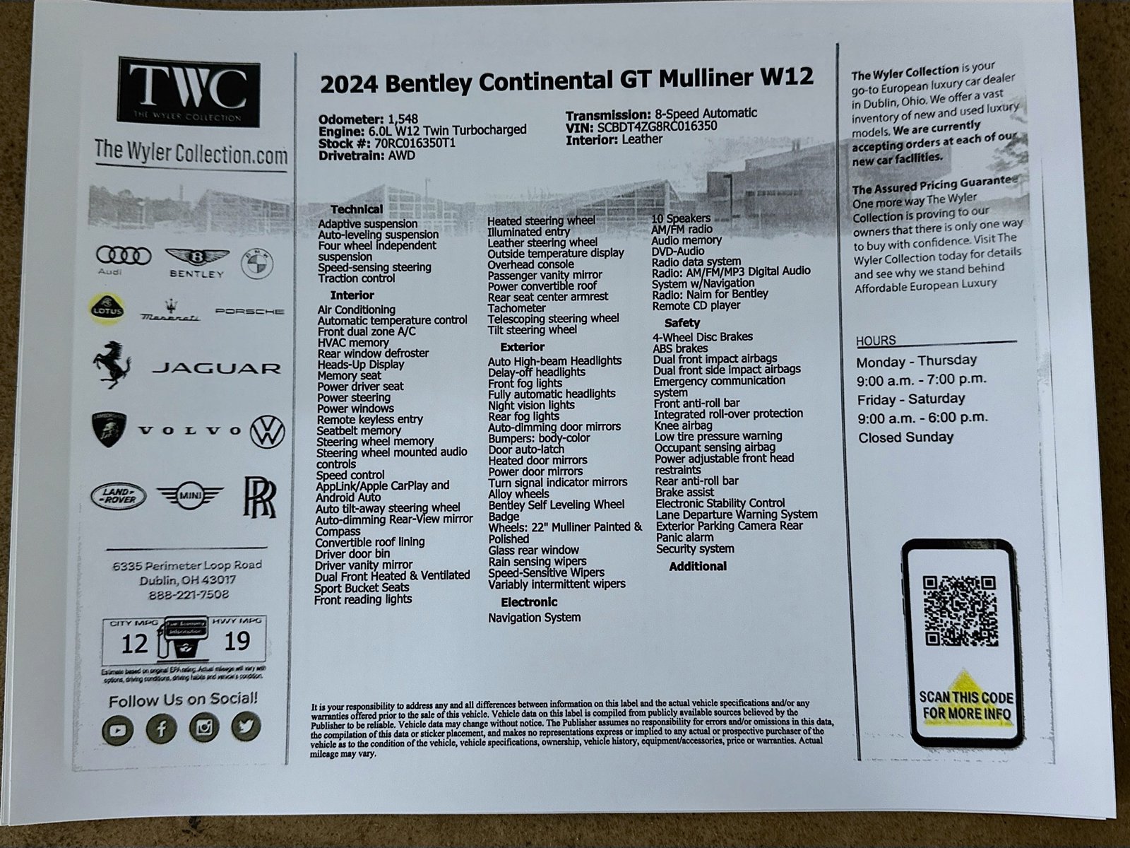 Used 2024 Bentley Continental GT Mulliner AWD/4WD image 46