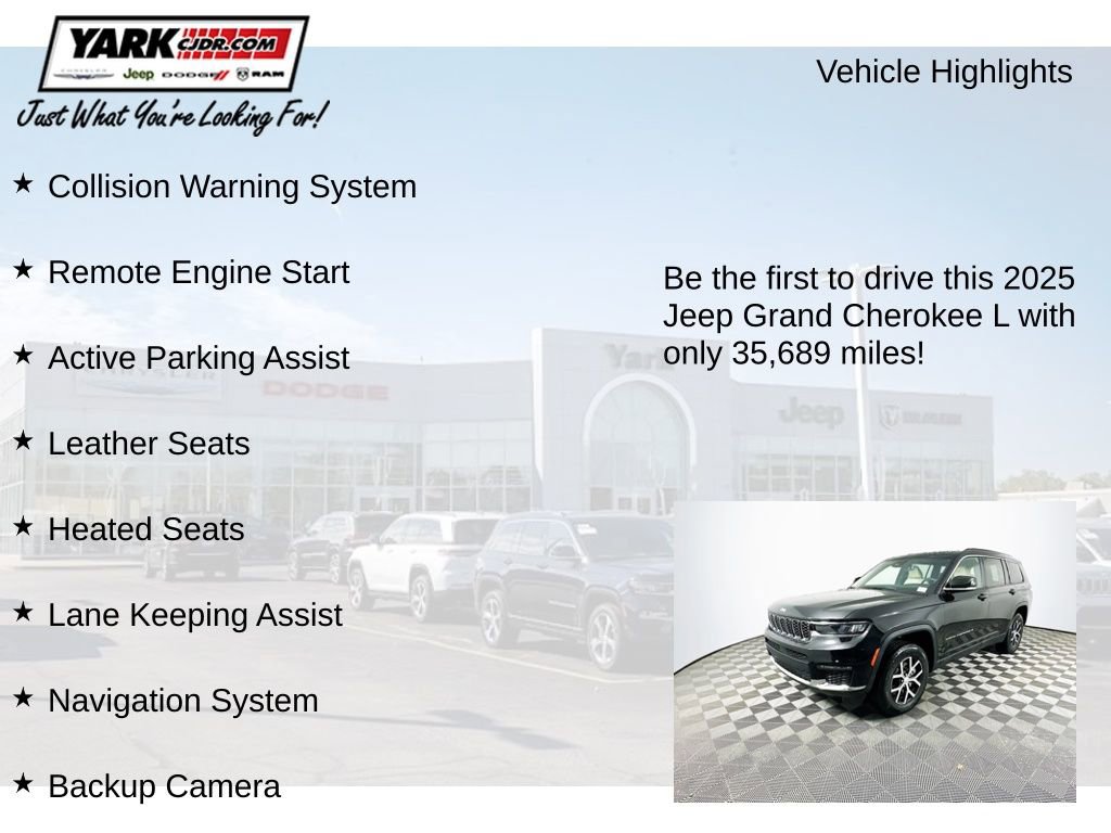 Certified 2025 Jeep Grand Cherokee L Limited w/ Luxury Tech Group II image 13