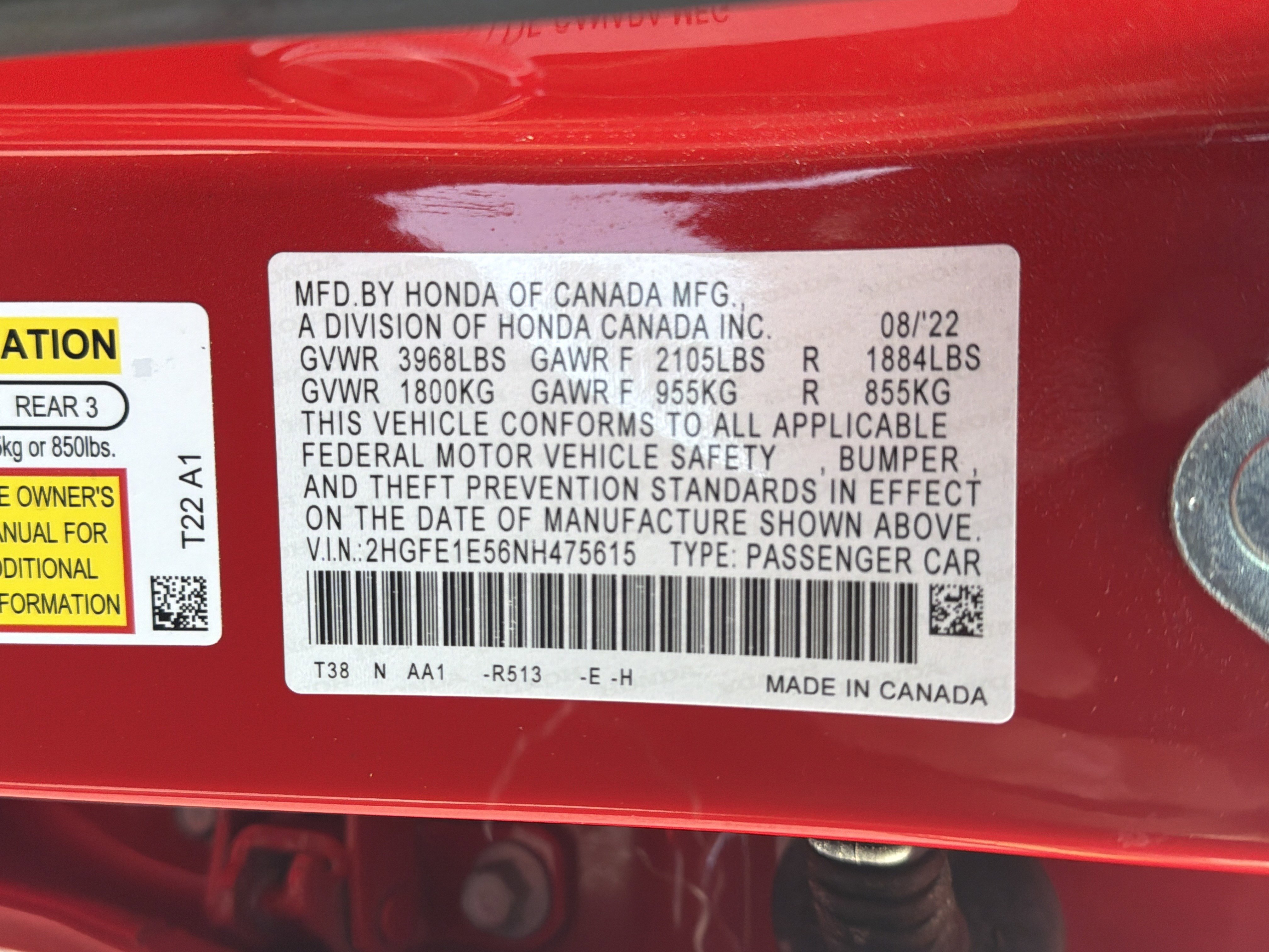 Certified 2022 Honda Civic Si image 36