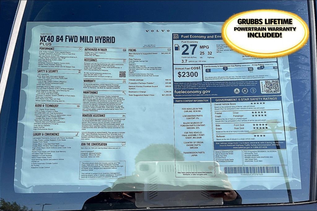 New 2026 Volvo XC40 B4 Plus w/ Protection Package Premier image 26