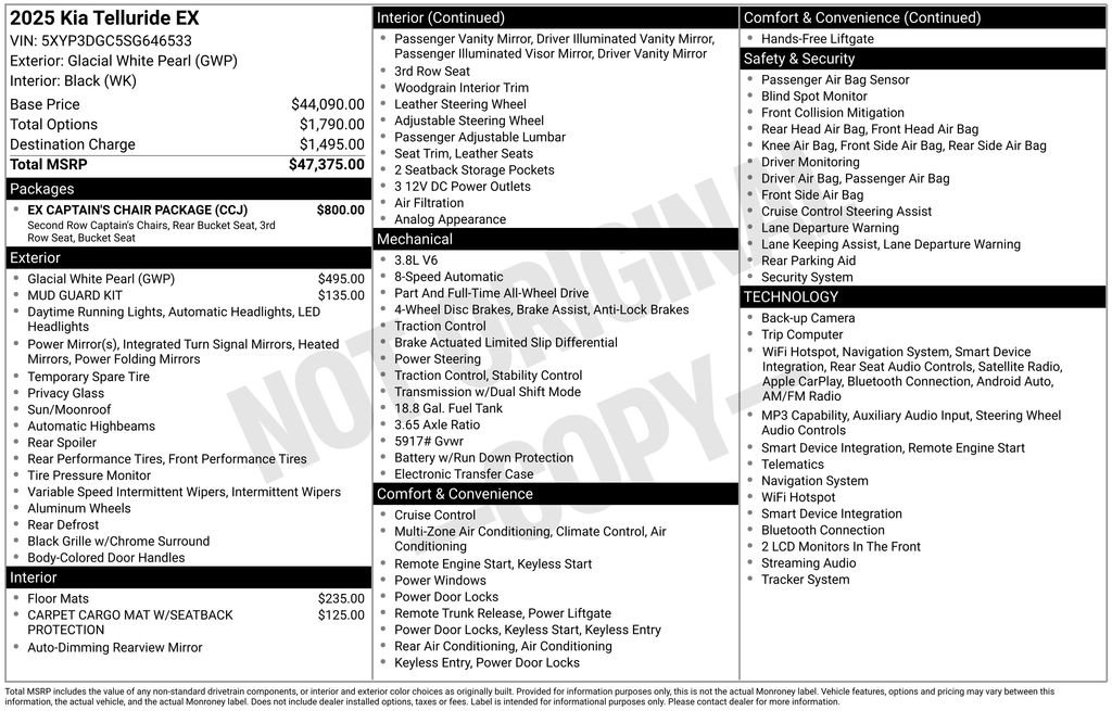 Certified 2025 Kia Telluride EX w/ EX Captain's Chair Package AWD/4WD image 28