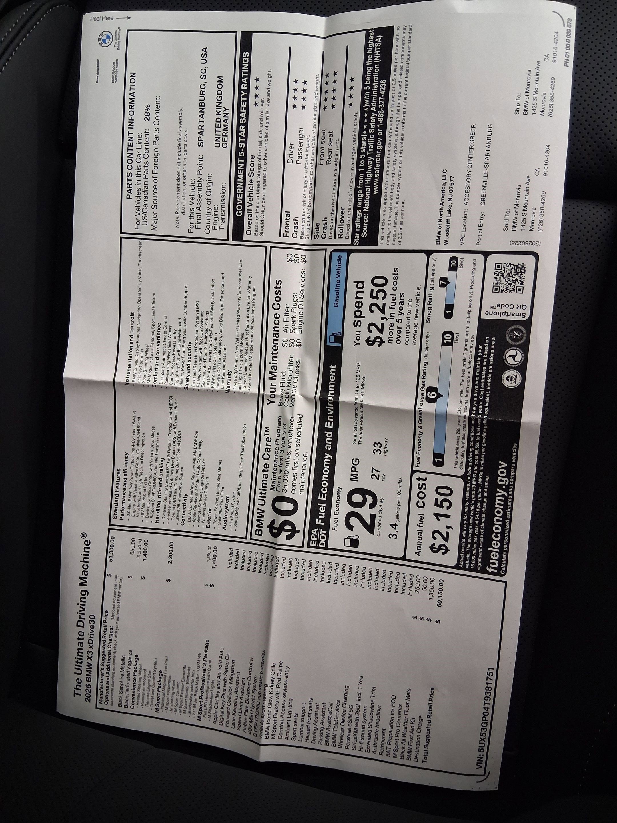 New 2026 BMW X3 xDrive30 w/ M Sport Package image 31