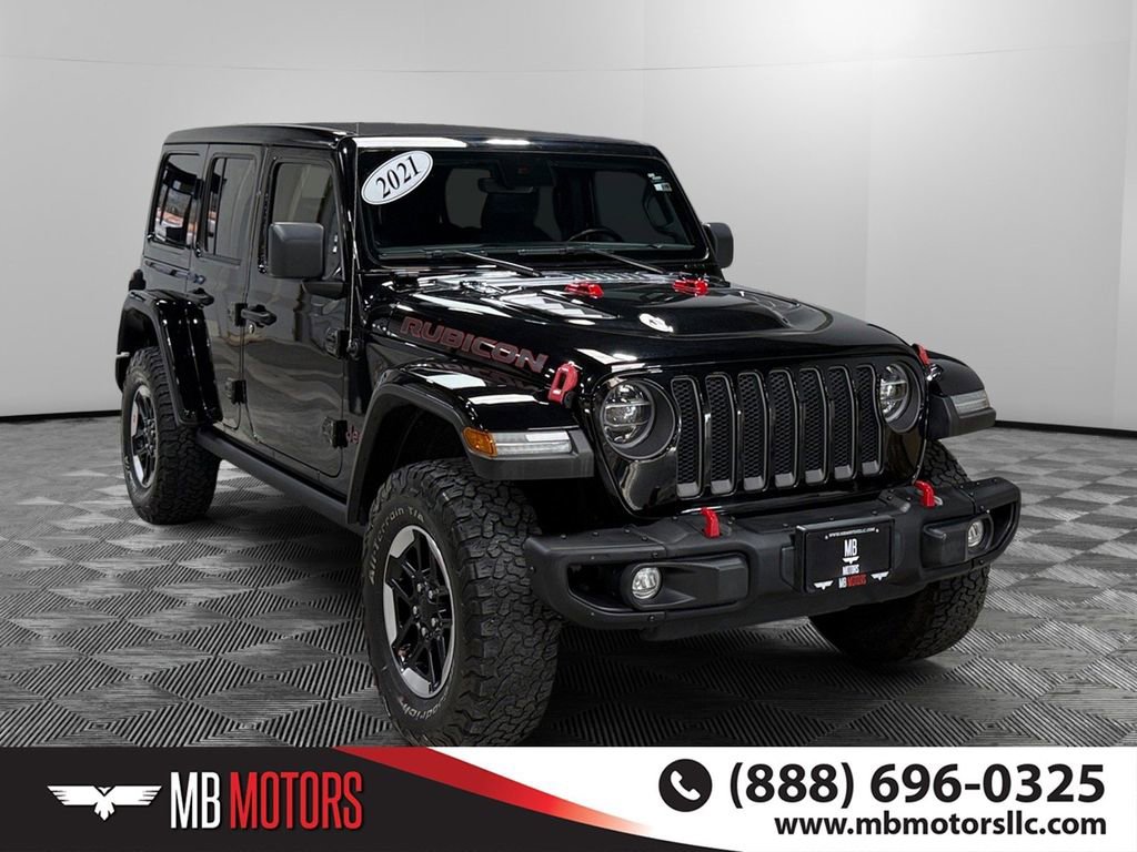 Used 2021 Jeep Wrangler Unlimited Rubicon w/ Uconnect 4C Nav & Sound Group AWD/4WD image 1
