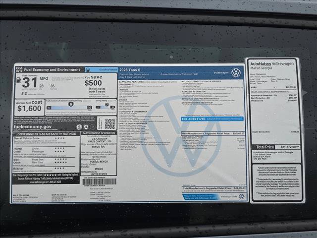 New 2026 Volkswagen Taos S FWD image 18