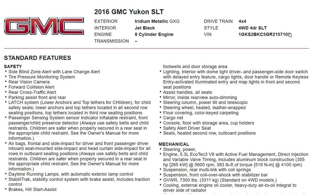 Used 2016 GMC Yukon SLT w/ Open Road Package AWD/4WD image 17