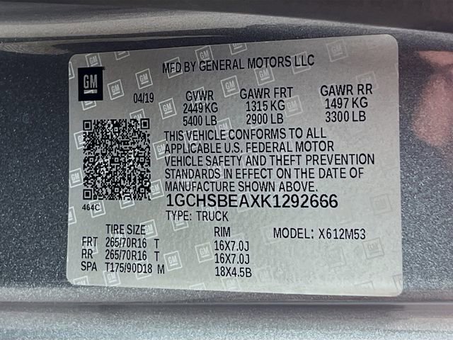 Used 2019 Chevrolet Colorado W/T w/ WT Convenience Package image 16