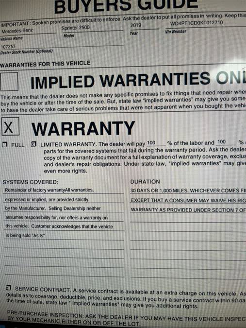 Used 2019 Mercedes-Benz Sprinter 170 image 19