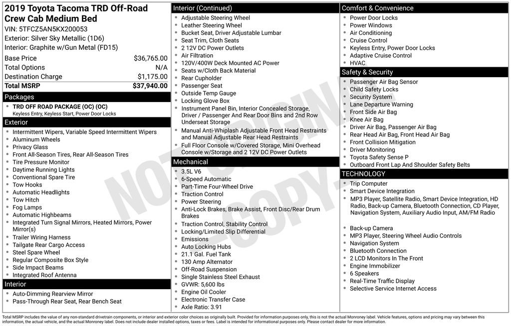 Used 2019 Toyota Tacoma TRD Off-Road image 25