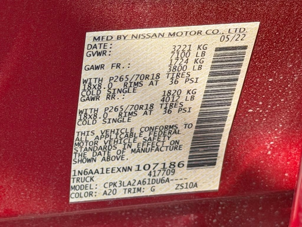 Used 2022 Nissan Titan S w/ S Utility Package RWD image 23