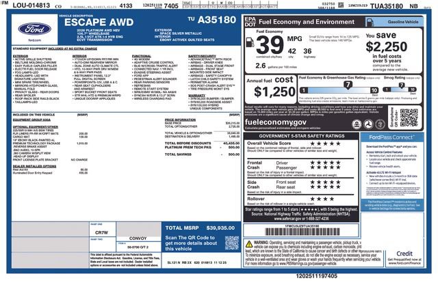 New 2026 Ford Escape Platinum w/ Premium Technology Package image 40