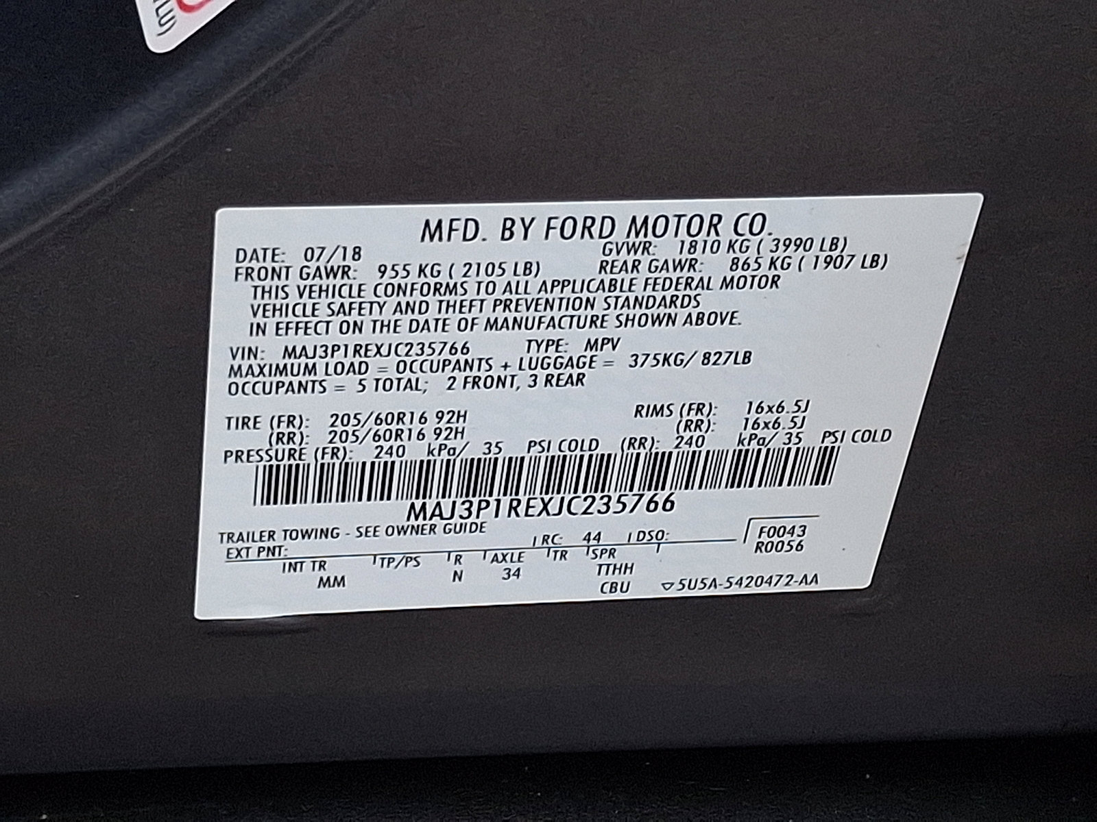 Certified 2018 Ford EcoSport S image 26