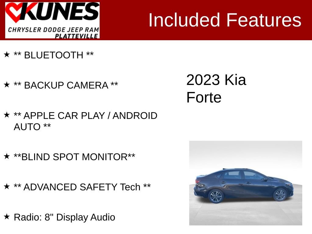 Used 2023 Kia Forte LXS w/ LXS Technology Package FWD image 2