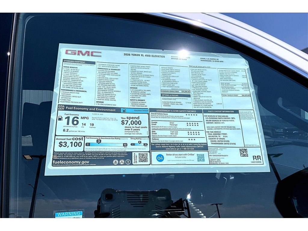 New 2026 GMC Yukon XL Elevation w/ Elevation Premium Package AWD/4WD image 12