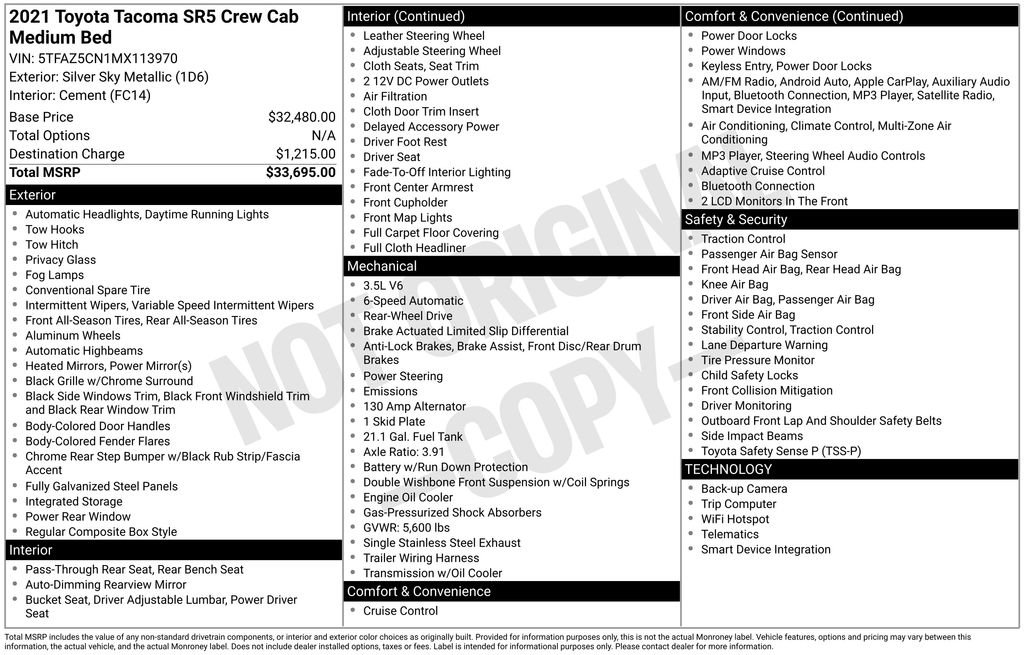 Used 2021 Toyota Tacoma SR5 image 3