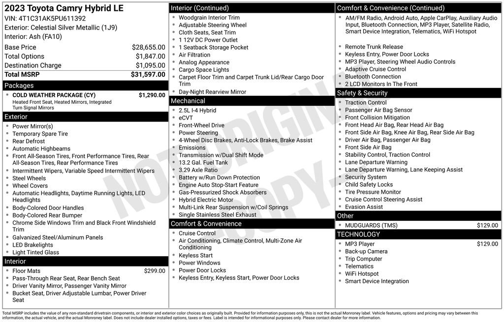 Certified 2023 Toyota Camry LE w/ Cold Weather Package FWD image 26