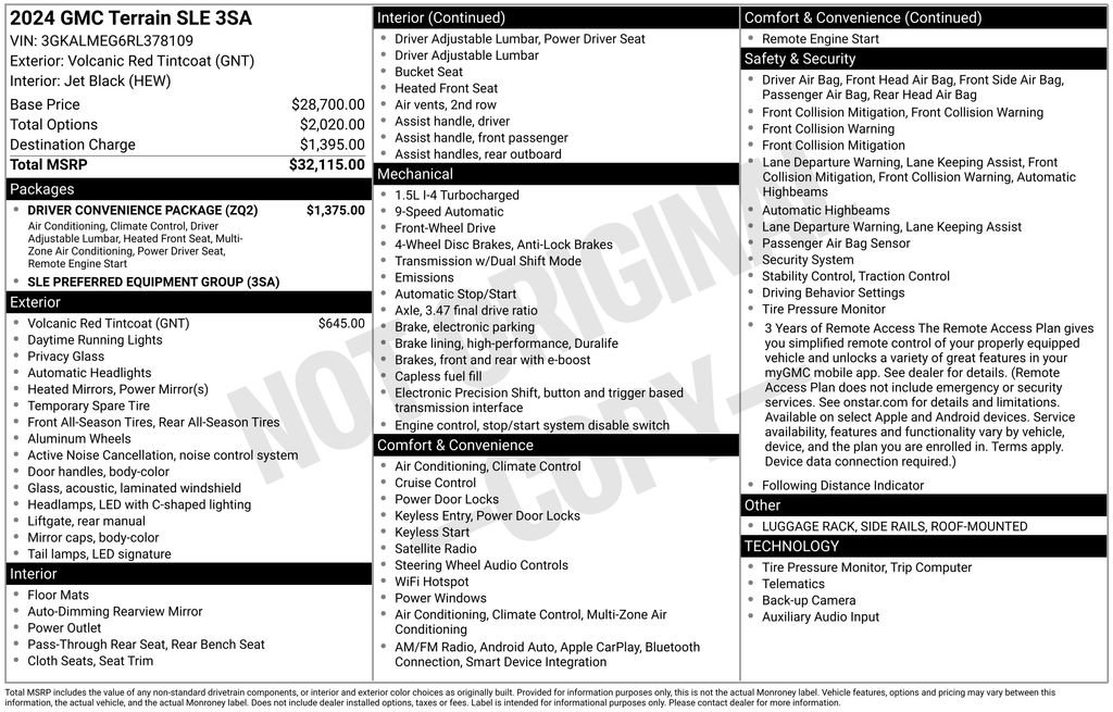 Used 2024 GMC Terrain SLE w/ Driver Convenience Package FWD image 33