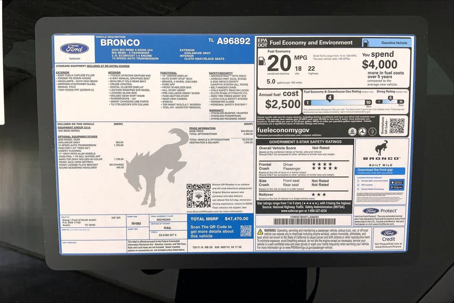 New 2026 Ford Bronco Big Bend AWD/4WD image 21