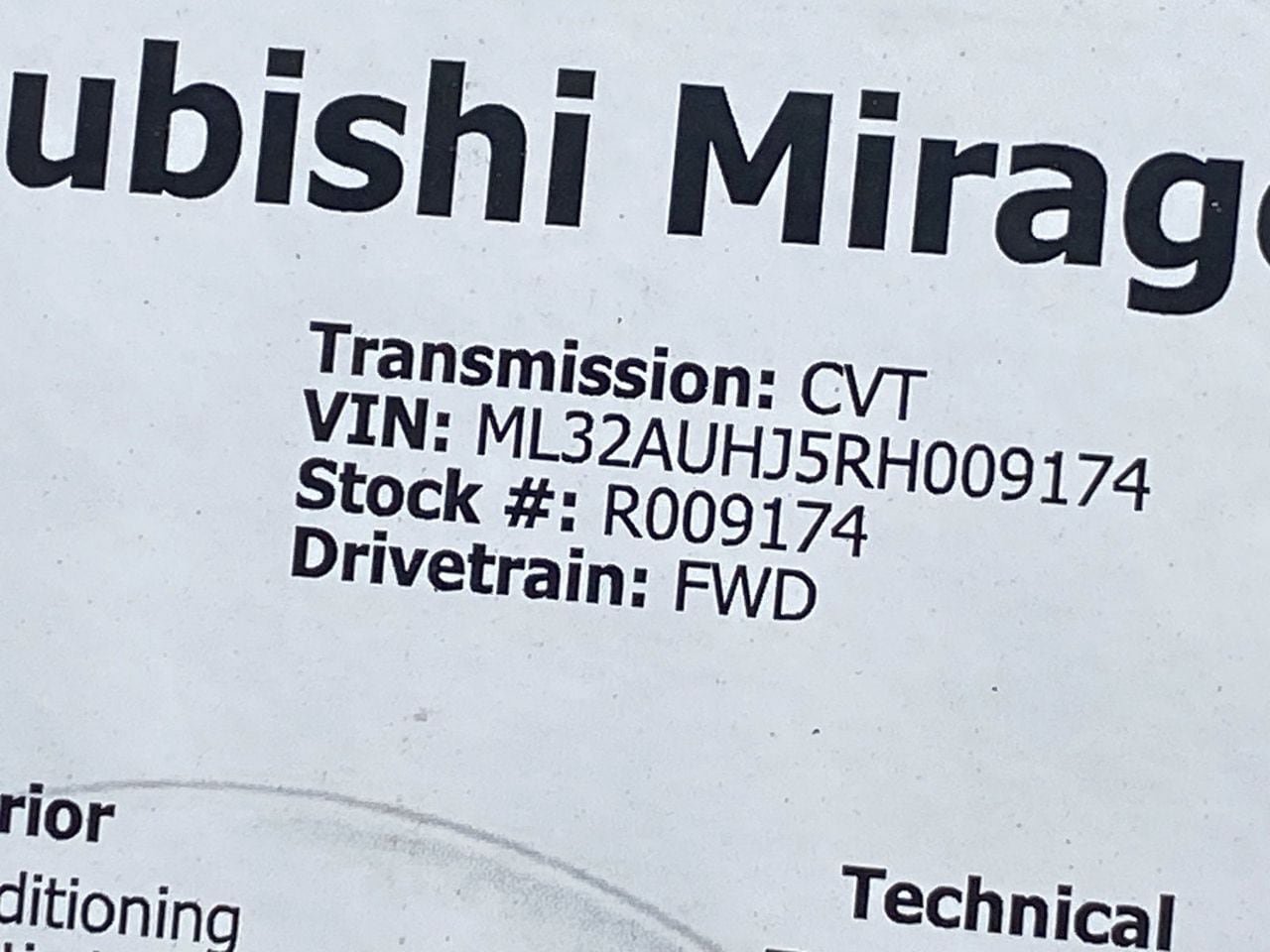 Used 2024 Mitsubishi Mirage ES FWD image 35