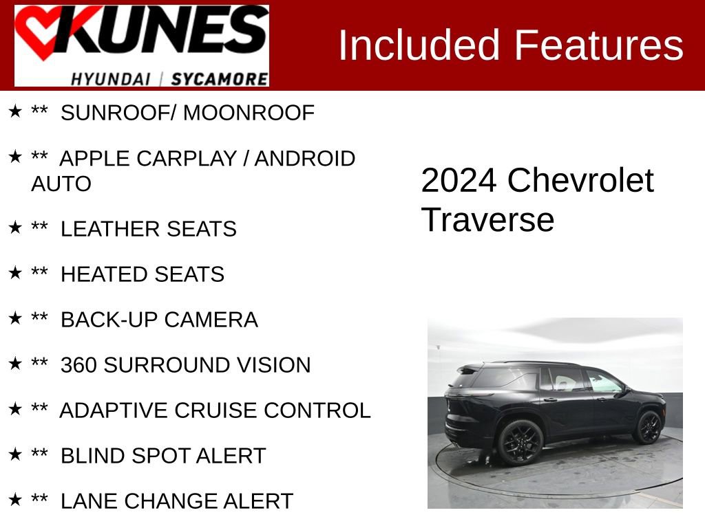 Used 2024 Chevrolet Traverse RS w/ LPO, Floor Liner Package image 2