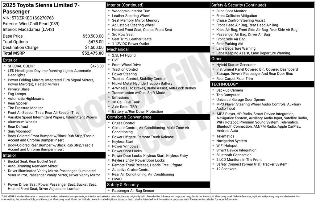 Certified 2025 Toyota Sienna Limited FWD image 2