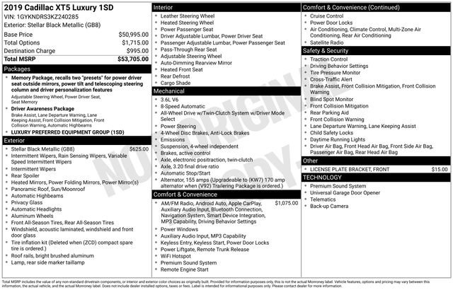 Used 2019 Cadillac XT5 Luxury image 10