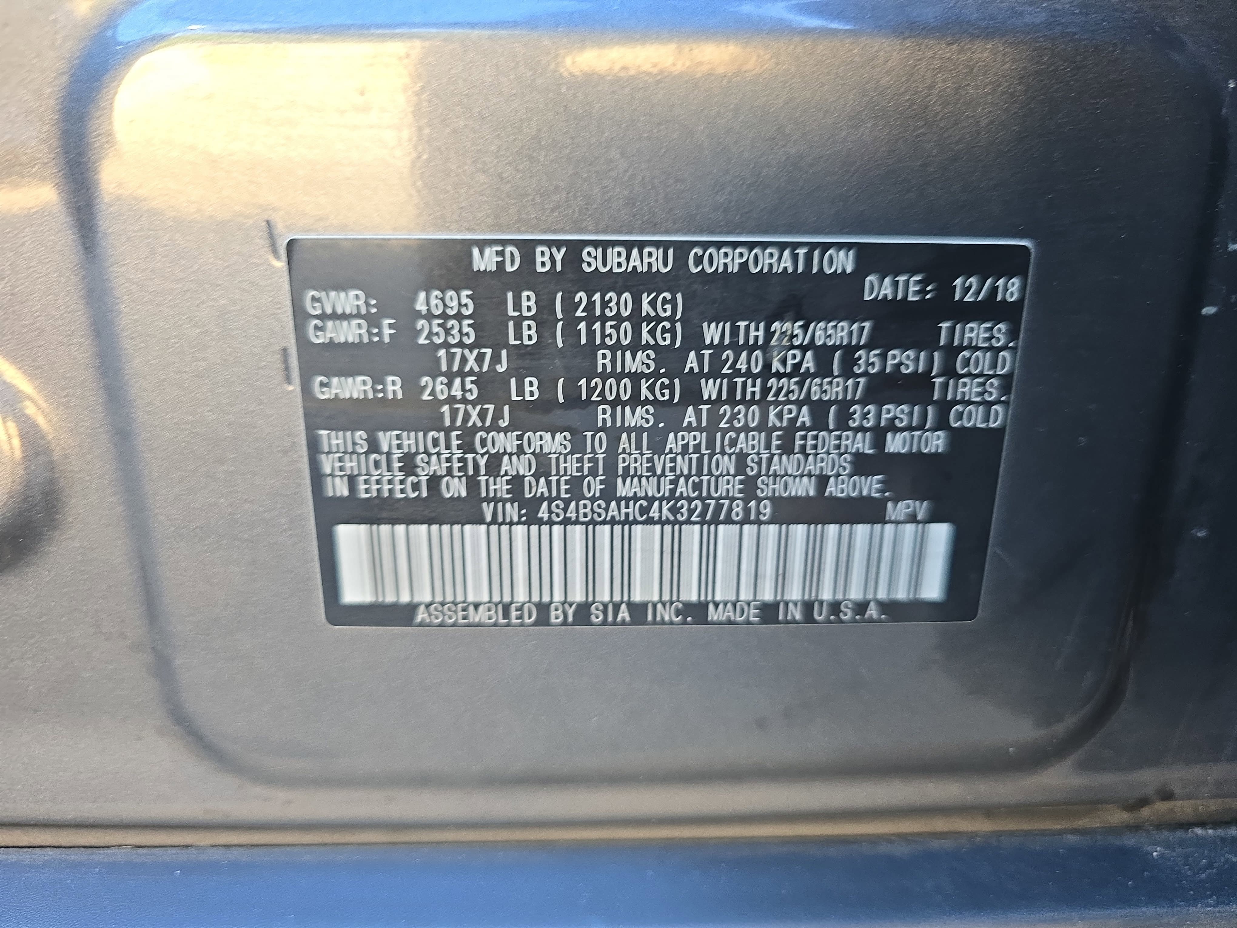 Used 2019 Subaru Outback 2.5i Premium image 32