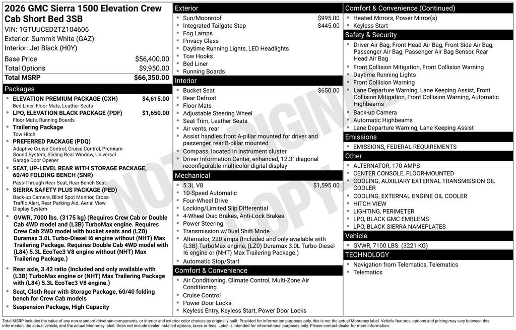 New 2026 GMC Sierra 1500 Elevation w/ Elevation Premium Package image 40