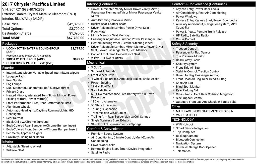Used 2017 Chrysler Pacifica Limited FWD image 35