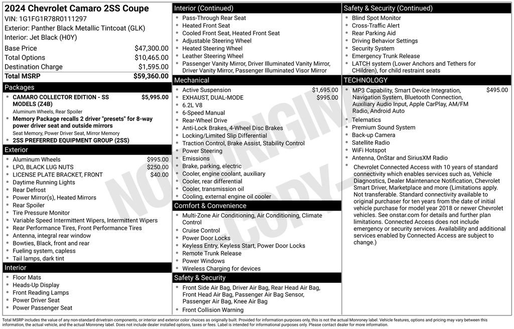Used 2024 Chevrolet Camaro SS RWD image 32