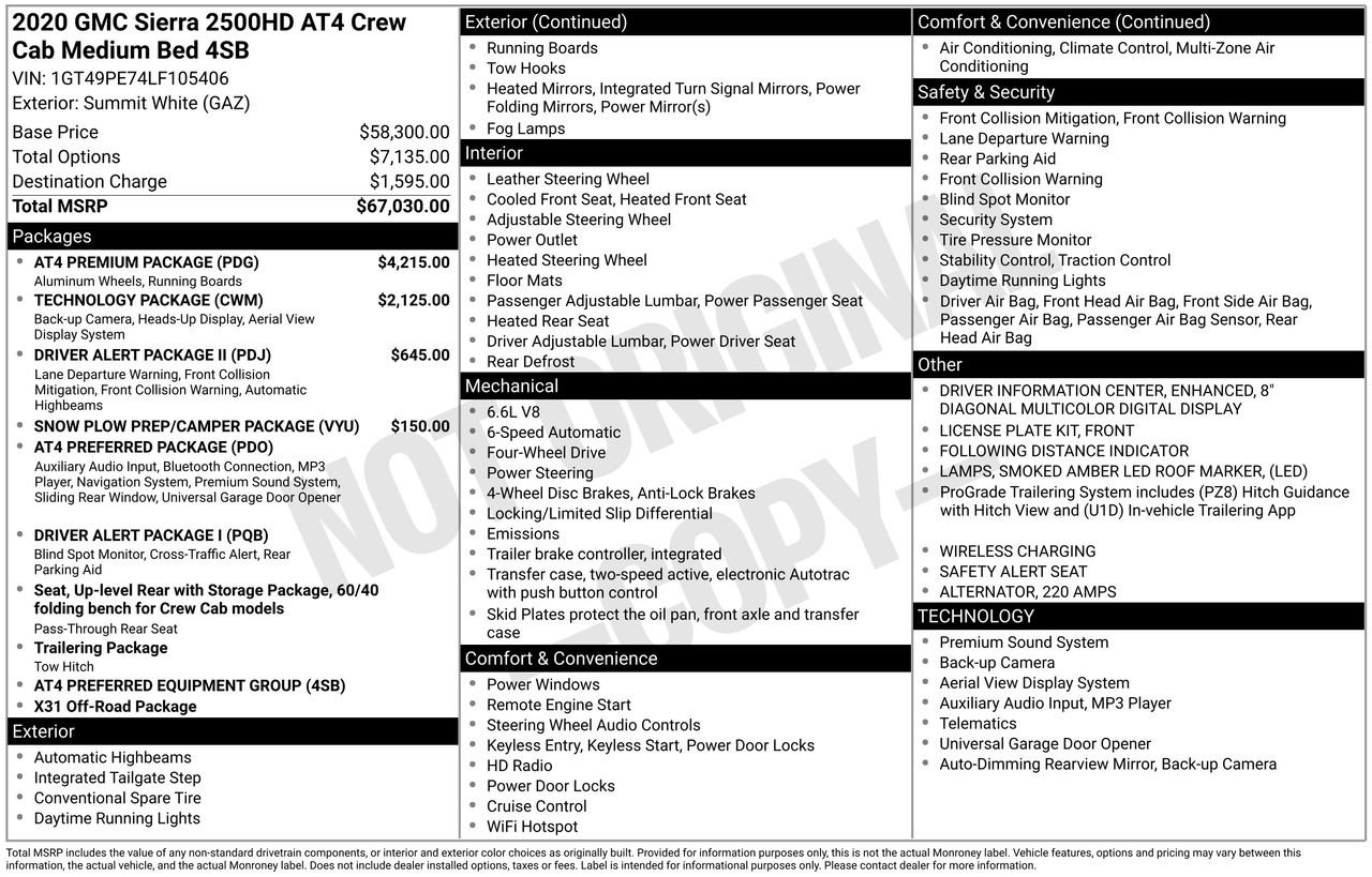 Used 2020 GMC Sierra 2500 AT4 w/ AT4 Premium Package image 39